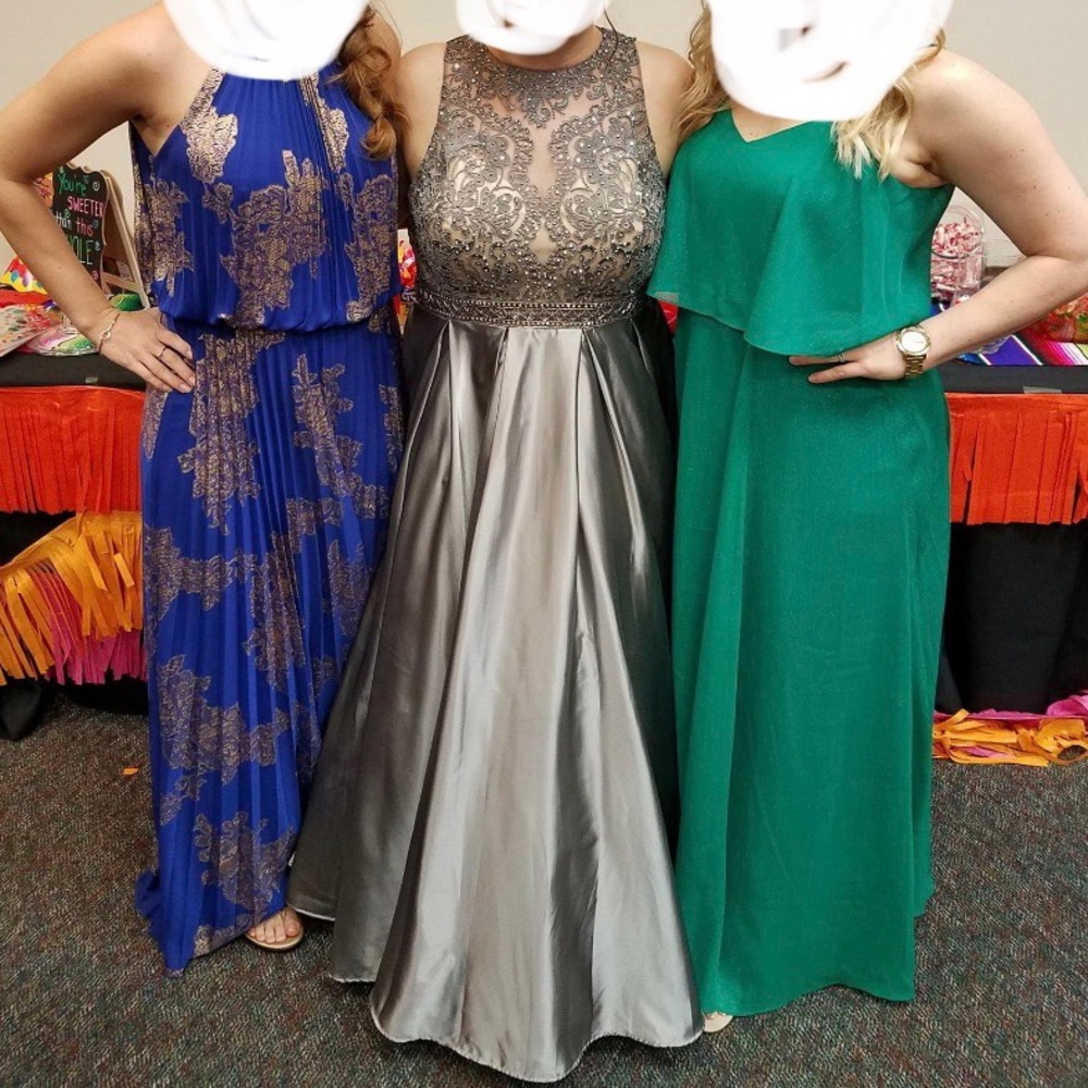 David bridal grey dress